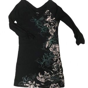 Express black dress with flowers